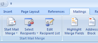 setting tabs in word 2007 in mail merge