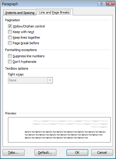 microsoft word paragraph formatting different